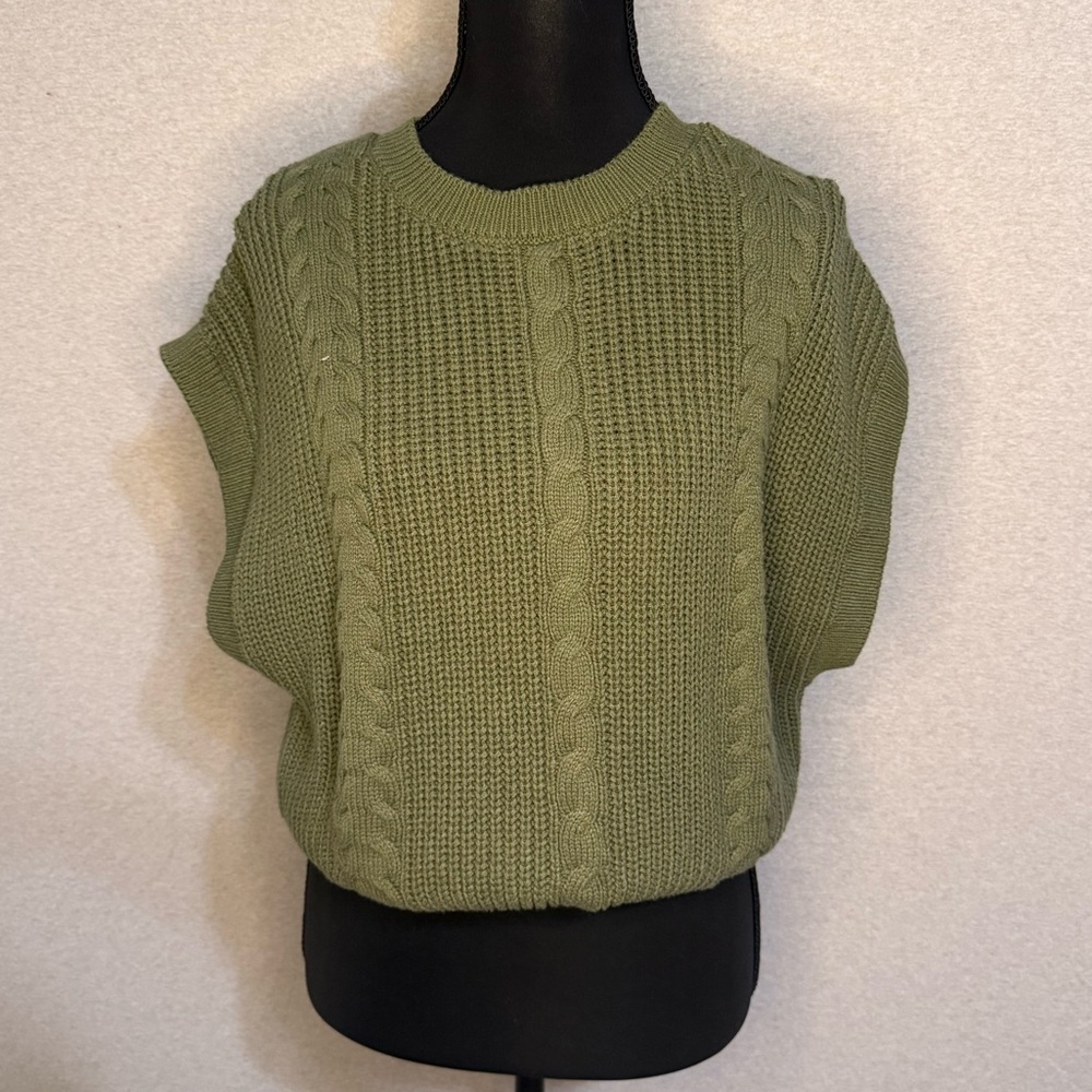 Olive Green Cable Knit Sweater